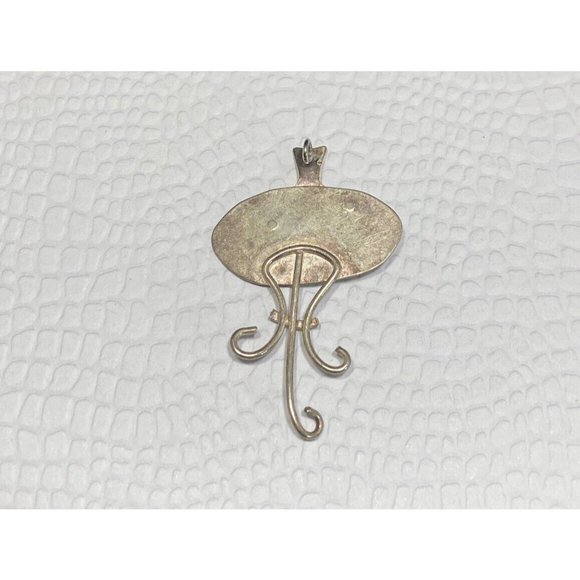 925 Sterling Modernist Pendant Abstract Vintage - Picture 5 of 5